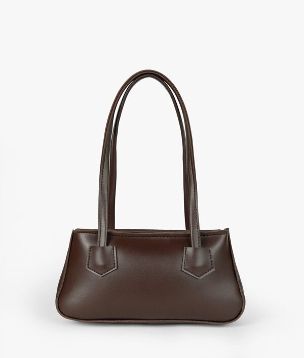 Dark Brown Luxe Handle Shoulder Bag