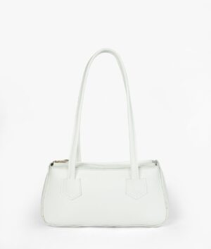 White Luxe Handle Shoulder Bag