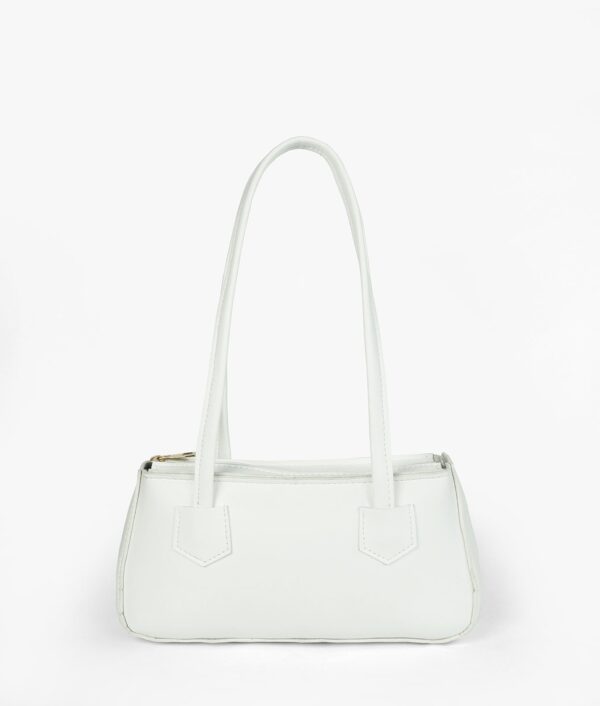 White Luxe Handle Shoulder Bag