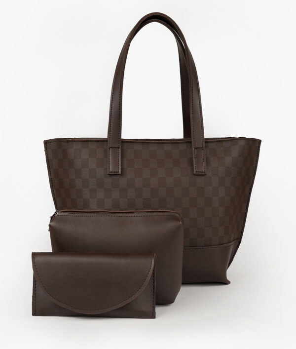 Dark brown Ella set of 3 tote bag