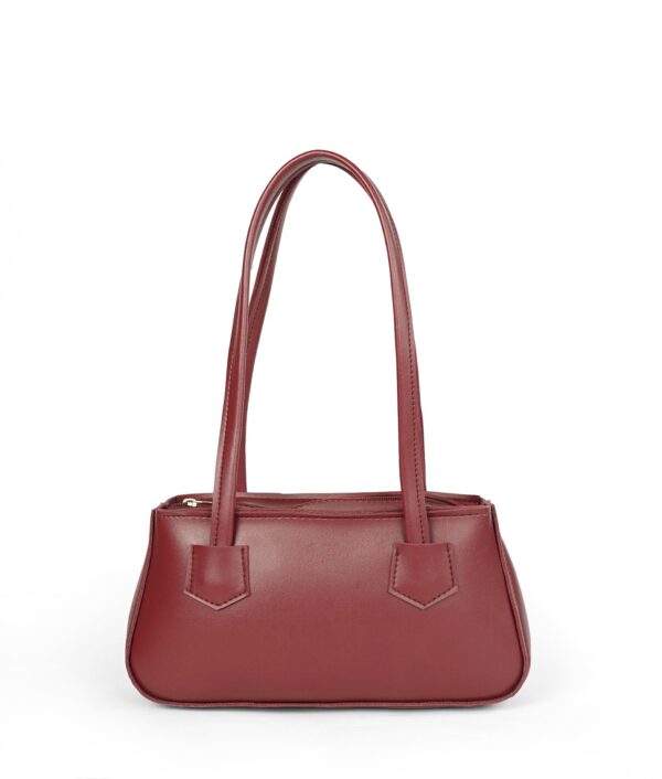 Maroon Luxe Handle Shoulder Bag