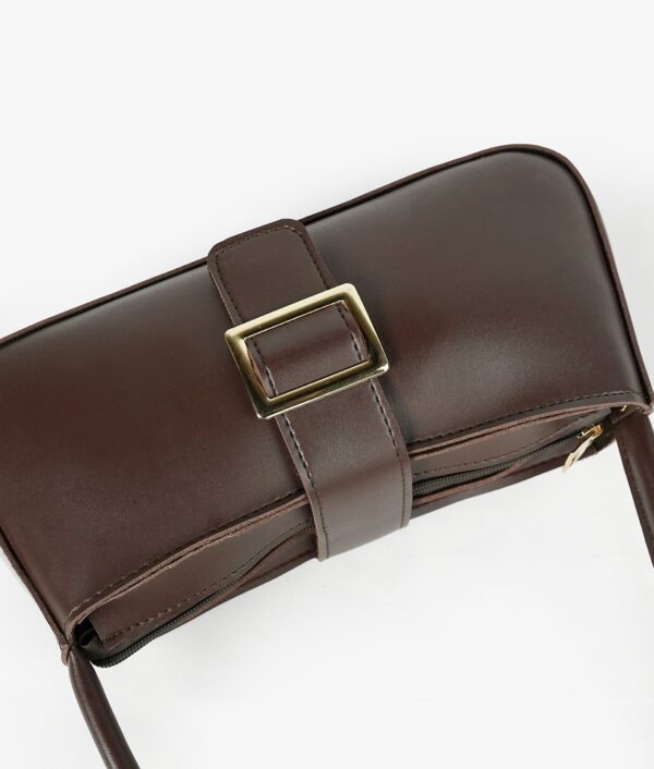 Dark brown Vintage Buckle Shoulder Bag