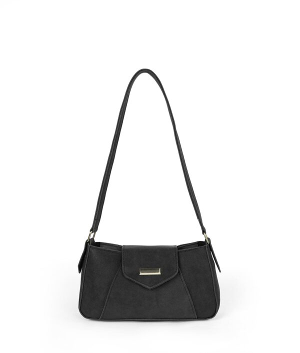 Black Aura Suede Shoulder Bag