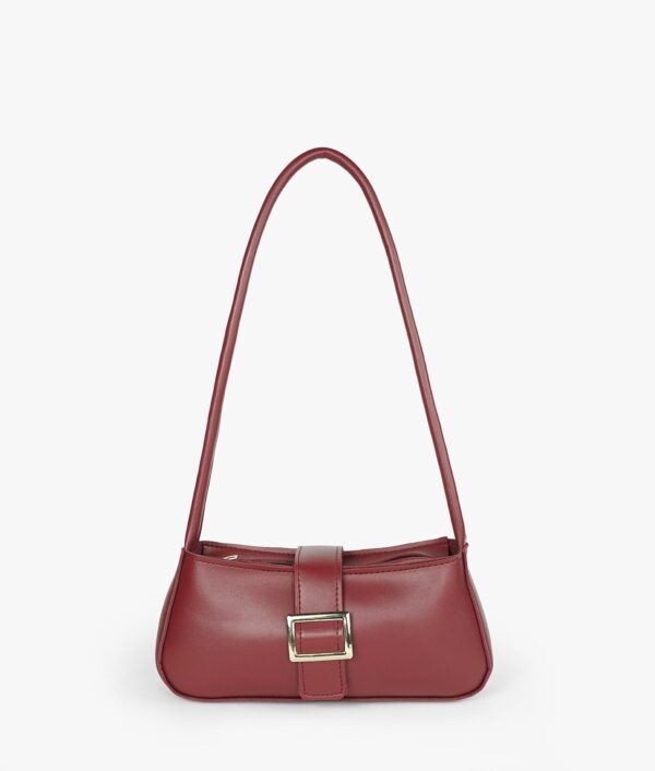Maroon Vintage Buckle Shoulder Bag