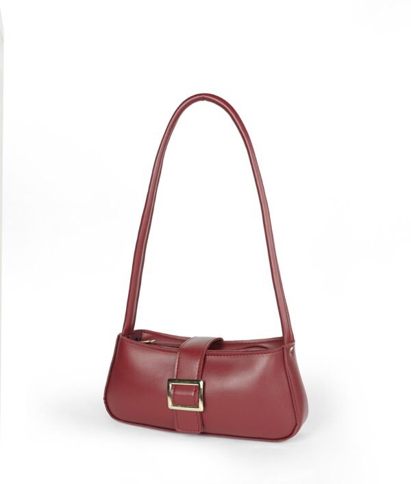 Maroon Vintage Buckle Shoulder Bag