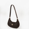 DARK BROWN AVA CHECK SHOULDER BAG