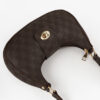 DARK BROWN AVA CHECK SHOULDER BAG
