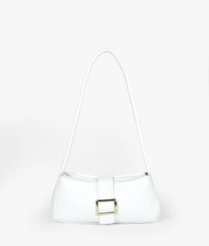 White Vintage Buckle Shoulder Bag