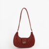 MAROON AVA CHECK SHOULDER BAG