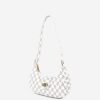 WHITE AVA CHECK SHOULDER BAG