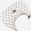 WHITE AVA CHECK SHOULDER BAG