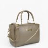 Beige Combo Top Handle Cross Body Bag