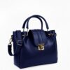 Blue Metal Handle Tote Bag