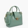 Aqua Metal Handle Tote Bag