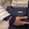 Blue Aura Suede Shoulder Bag