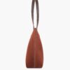 Dark Brown Suede Long Handle Tote Bag